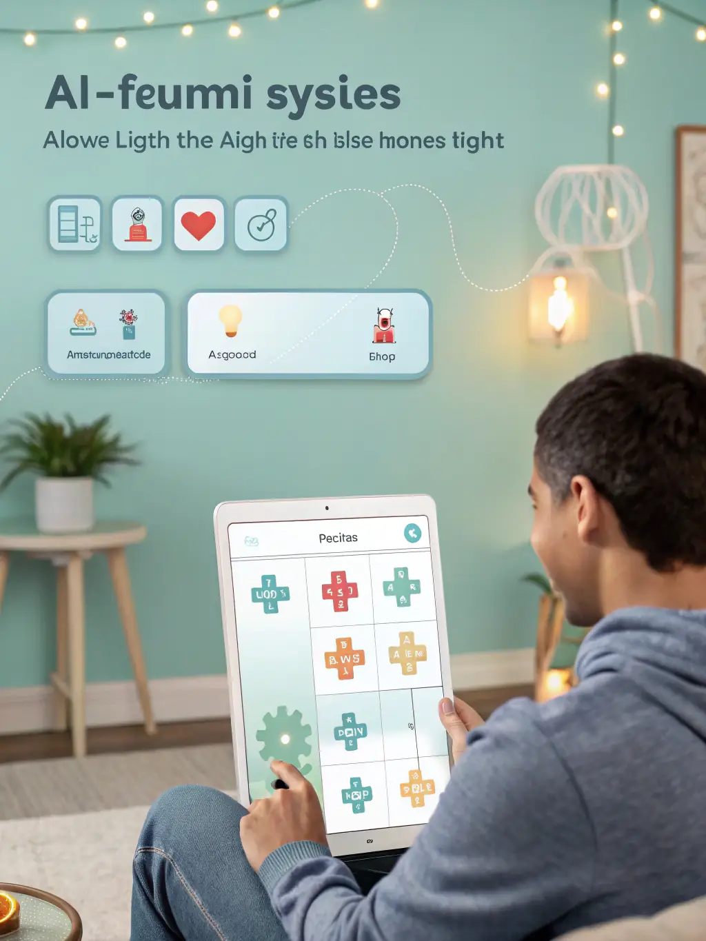 A visual representation of the AI-driven hint system in an Extraordinary Entertainment puzzle game, showing how the AI provides subtle clues to guide players without giving away the solution.